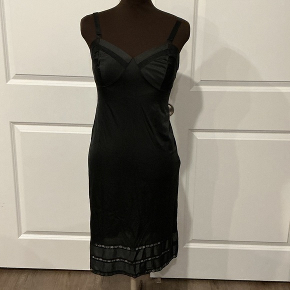 Kayser Vintage Retro Black Women's Glamour Romantic Slip Dress Size 34/Medium - Picture 1 of 11